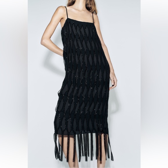 Zara Dresses & Skirts - NWT Zara Sequin Beaded Fringe Dress